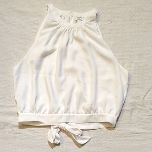 Cropped Sleeveless Blouse with Open Back